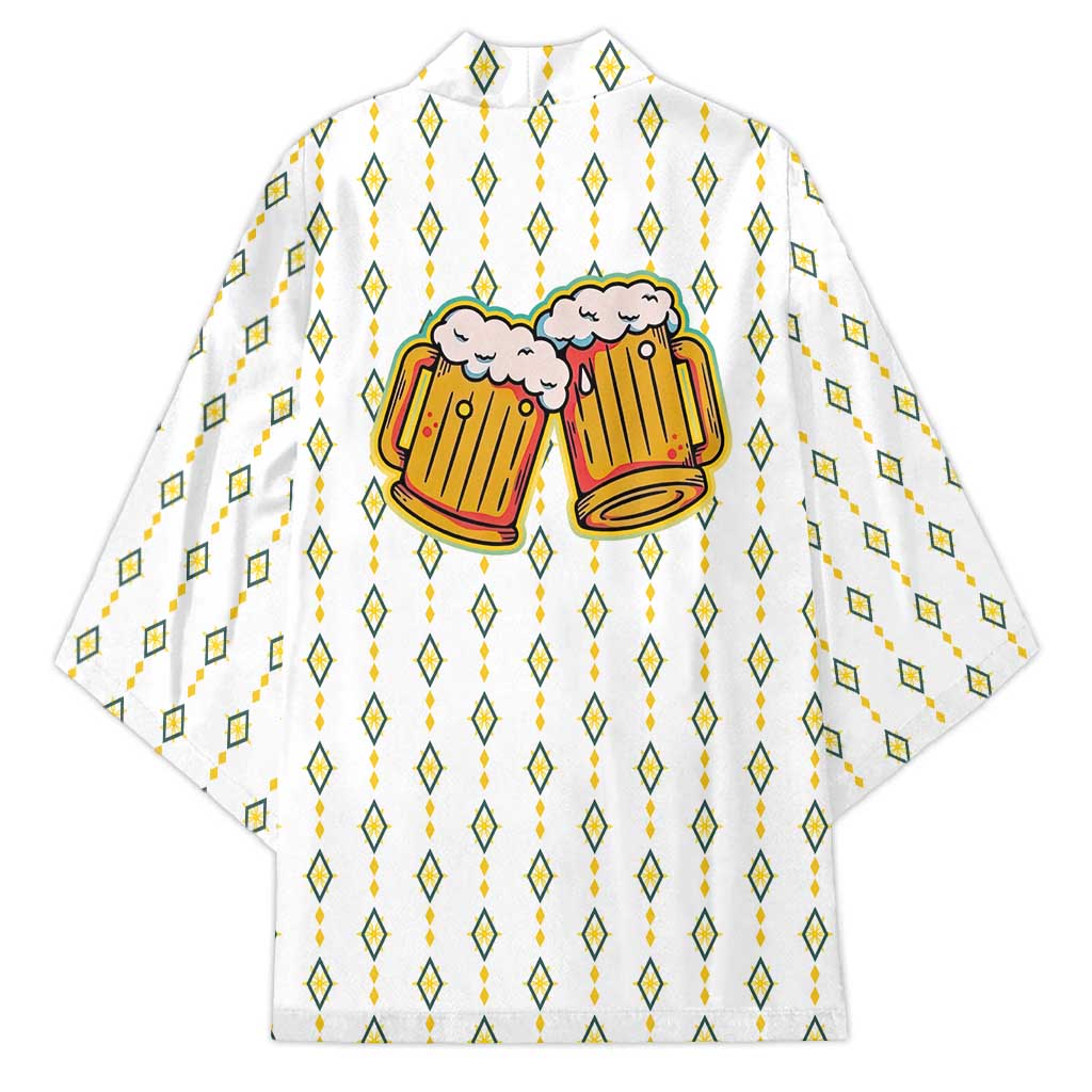 Oktoberfest Kimono with Oktoberfest Beer Mug Illustration White Diamond - Wonder Print Shop