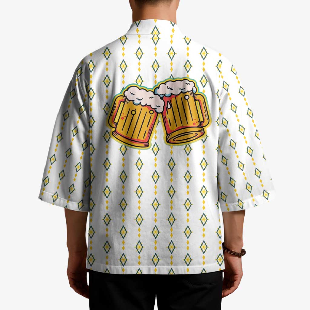 Oktoberfest Kimono with Oktoberfest Beer Mug Illustration White Diamond - Wonder Print Shop