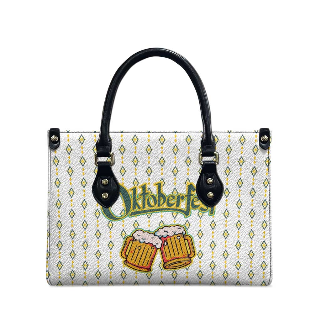 Oktoberfest Leather Bag with Oktoberfest Beer Mug Illustration White Diamond - Wonder Print Shop
