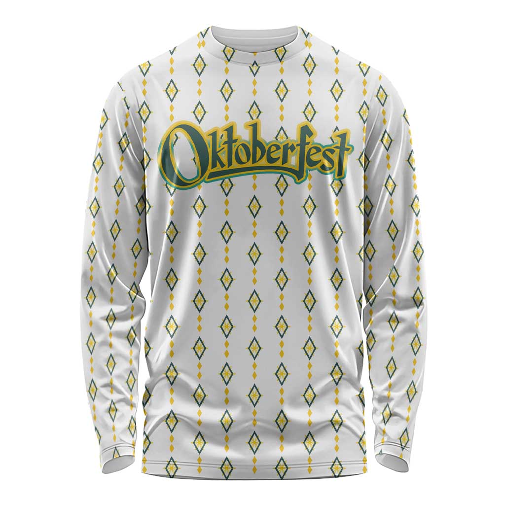 Oktoberfest Long Sleeve Shirt with Oktoberfest Beer Mug Illustration White Diamond - Wonder Print Shop