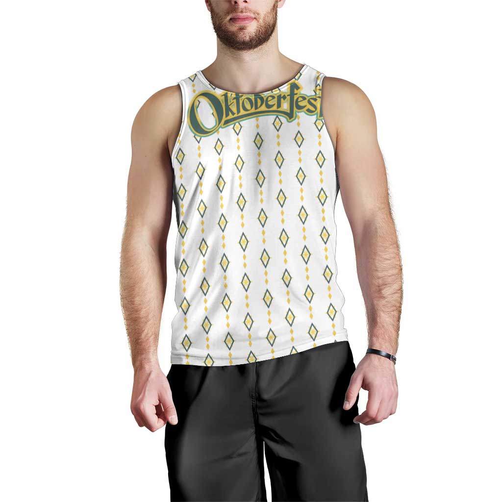 Oktoberfest Men Tank Top with Oktoberfest Beer Mug Illustration White Diamond - Wonder Print Shop