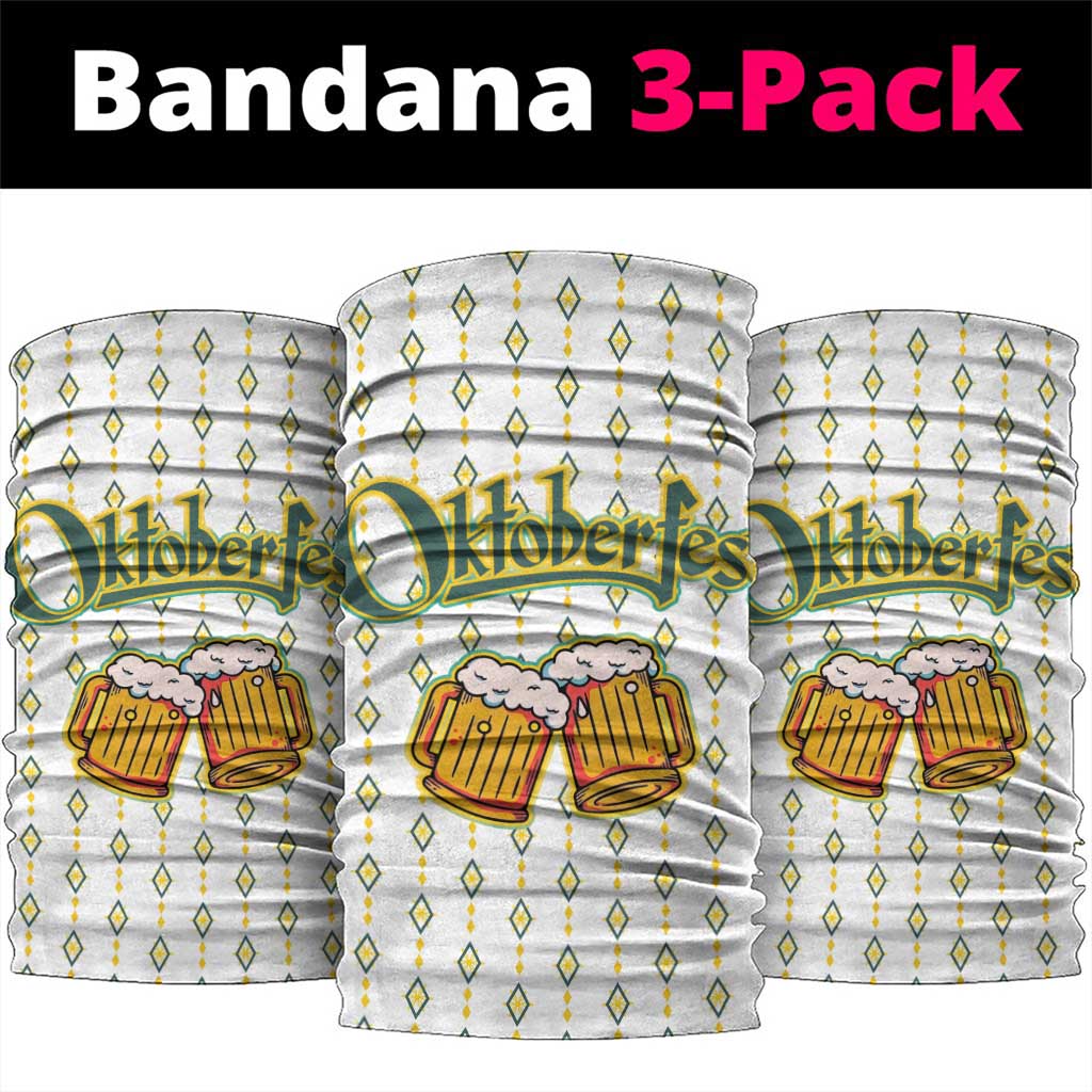 Oktoberfest Neck Gaiter with Oktoberfest Beer Mug Illustration White Diamond - Wonder Print Shop