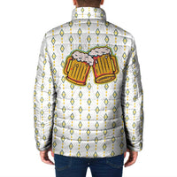 Oktoberfest Padded Jacket with Oktoberfest Beer Mug Illustration White Diamond - Wonder Print Shop