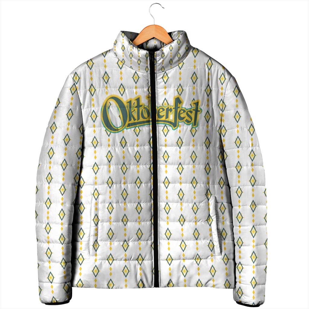 Oktoberfest Padded Jacket with Oktoberfest Beer Mug Illustration White Diamond - Wonder Print Shop