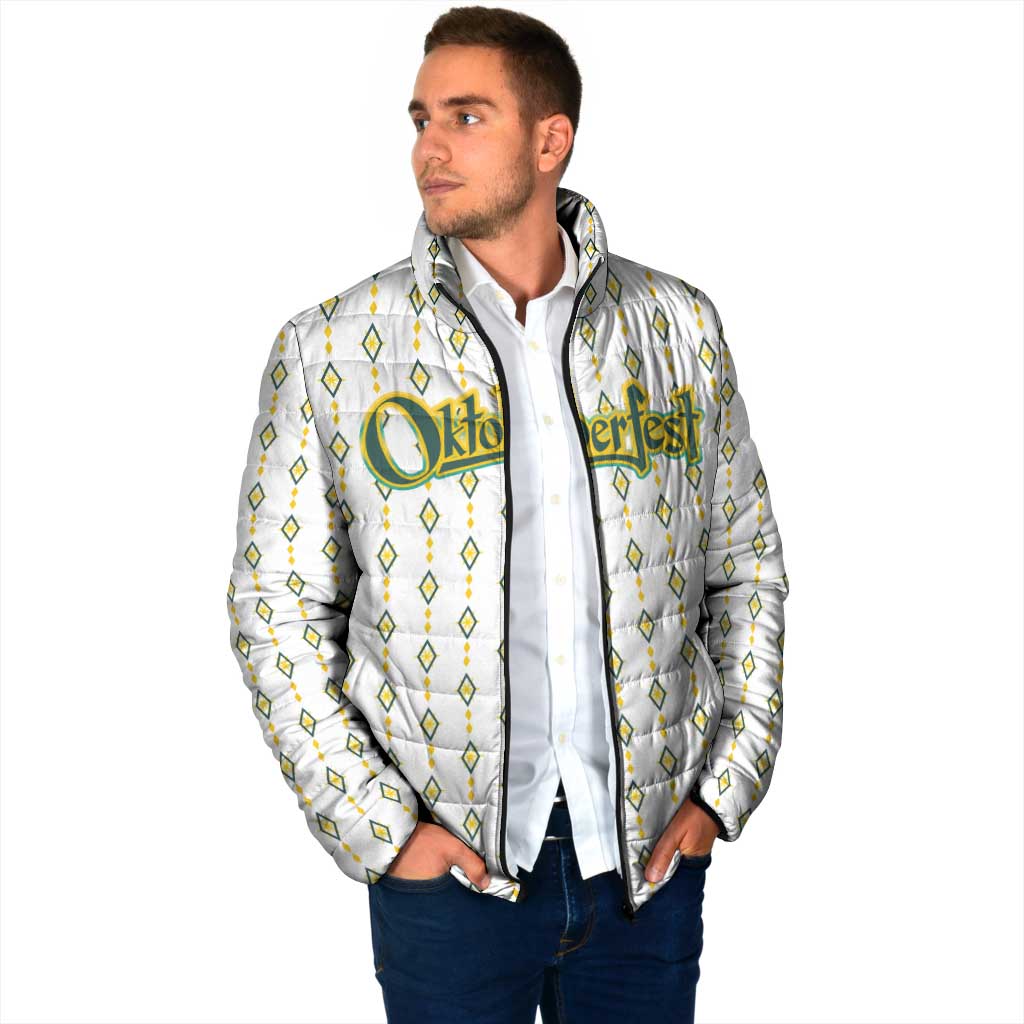 Oktoberfest Padded Jacket with Oktoberfest Beer Mug Illustration White Diamond - Wonder Print Shop