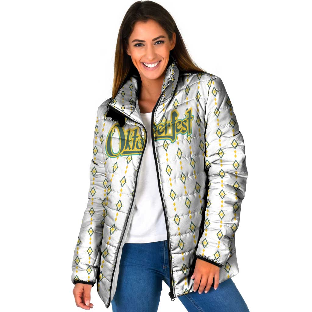 Oktoberfest Padded Jacket with Oktoberfest Beer Mug Illustration White Diamond - Wonder Print Shop