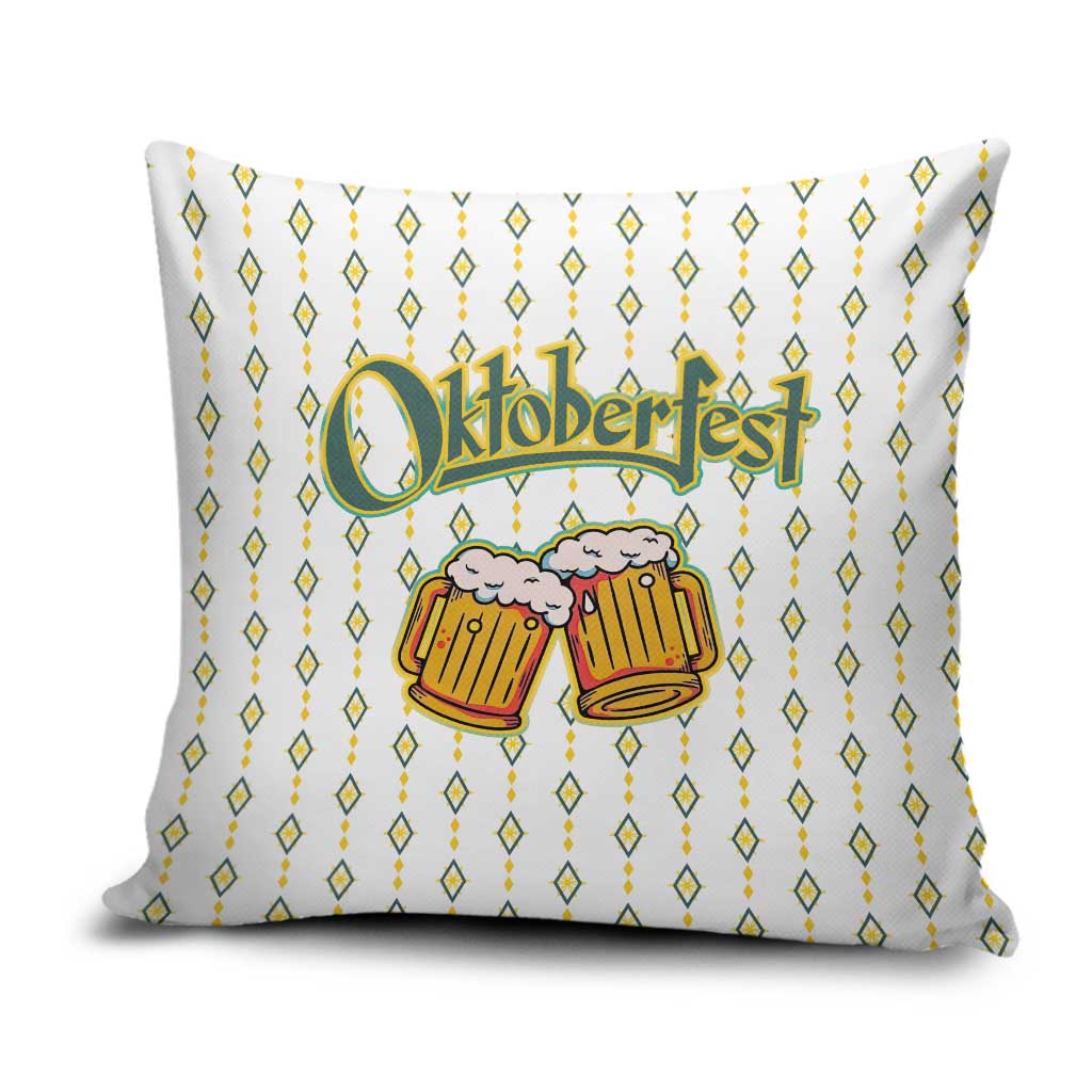 Oktoberfest Pillow Cover with Oktoberfest Beer Mug Illustration White Diamond - Wonder Print Shop
