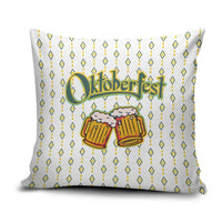 Oktoberfest Pillow Cover with Oktoberfest Beer Mug Illustration White Diamond - Wonder Print Shop