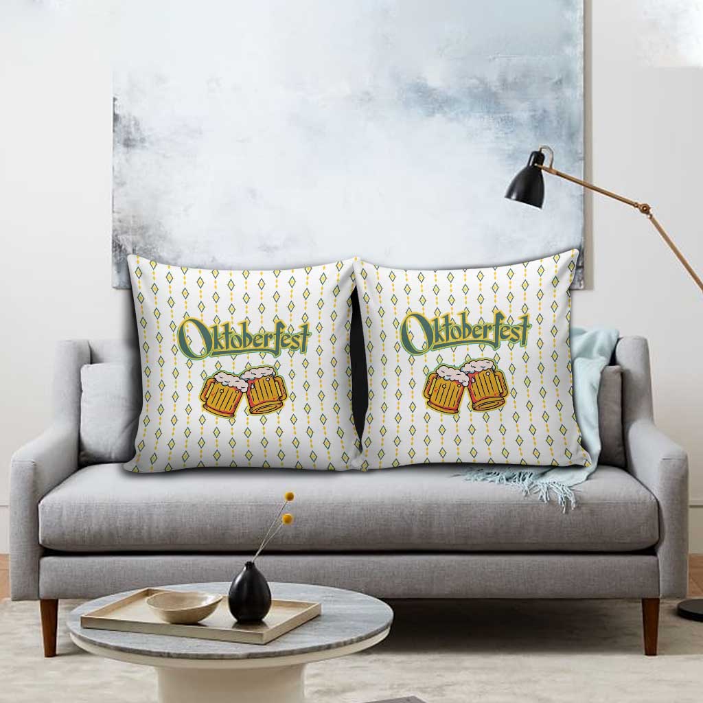Oktoberfest Pillow Cover with Oktoberfest Beer Mug Illustration White Diamond - Wonder Print Shop