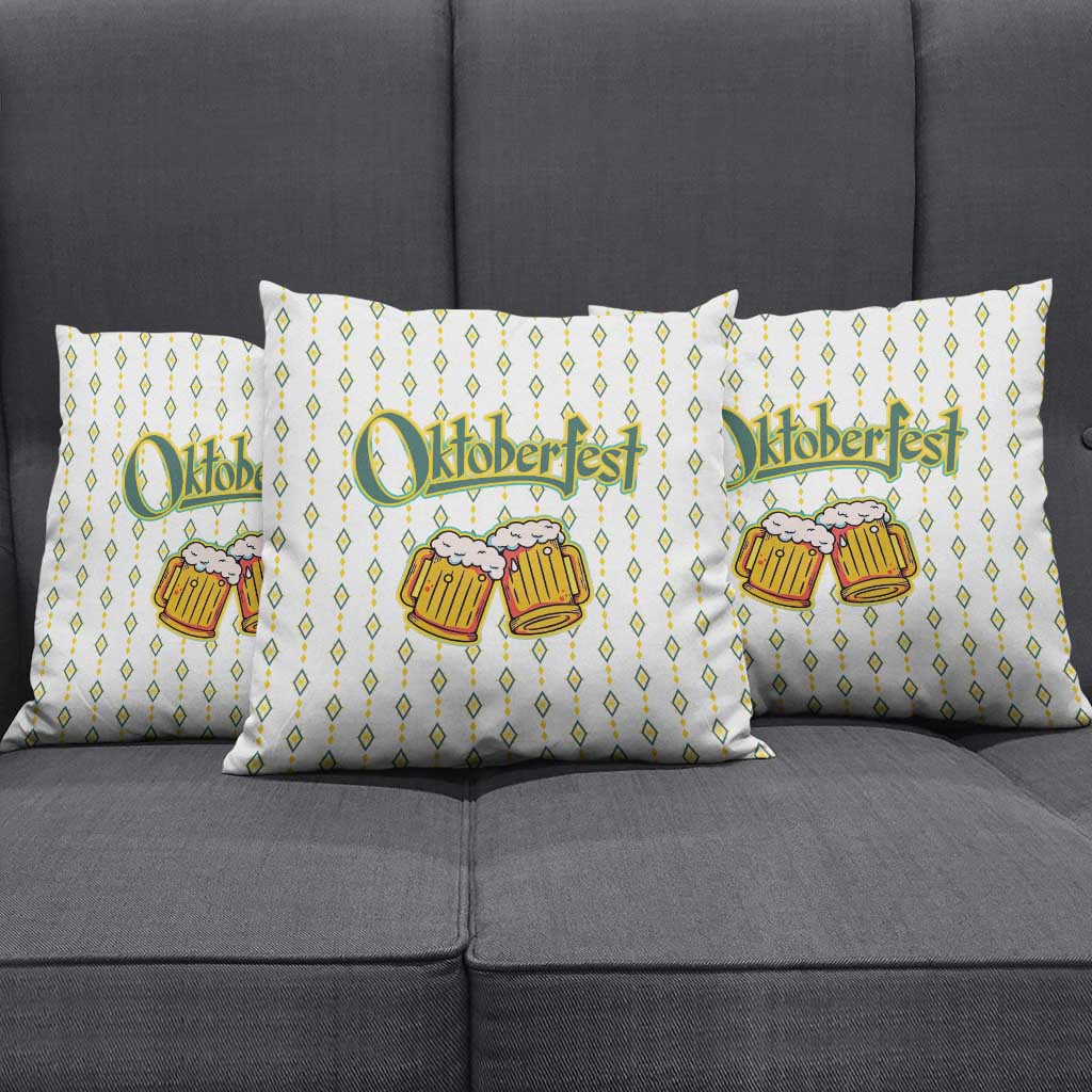 Oktoberfest Pillow Cover with Oktoberfest Beer Mug Illustration White Diamond - Wonder Print Shop