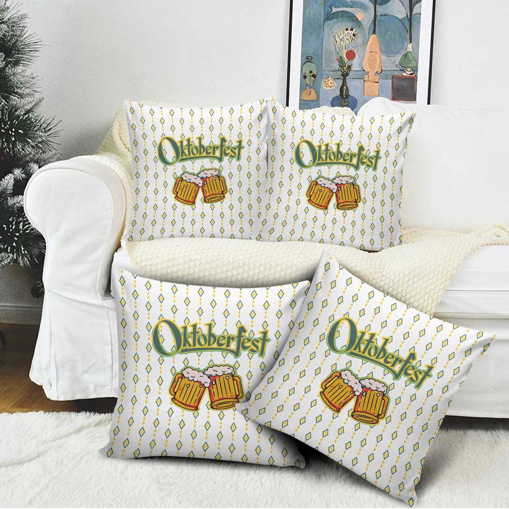 Oktoberfest Pillow Cover with Oktoberfest Beer Mug Illustration White Diamond - Wonder Print Shop