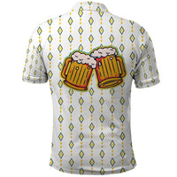 Oktoberfest Polo Shirt with Oktoberfest Beer Mug Illustration White Diamond - Wonder Print Shop