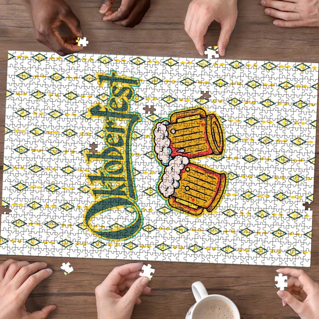 Oktoberfest Puzzle with Oktoberfest Beer Mug Illustration White Diamond - Wonder Print Shop