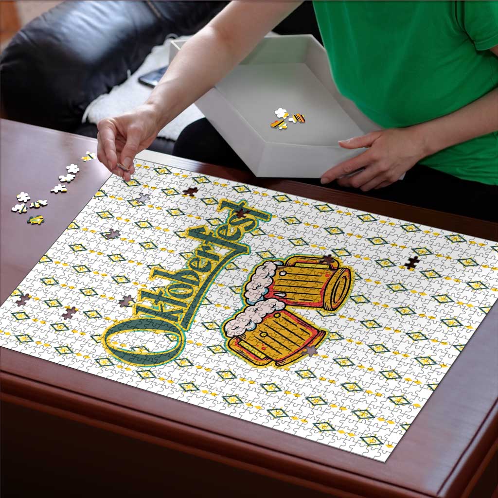 Oktoberfest Puzzle with Oktoberfest Beer Mug Illustration White Diamond - Wonder Print Shop