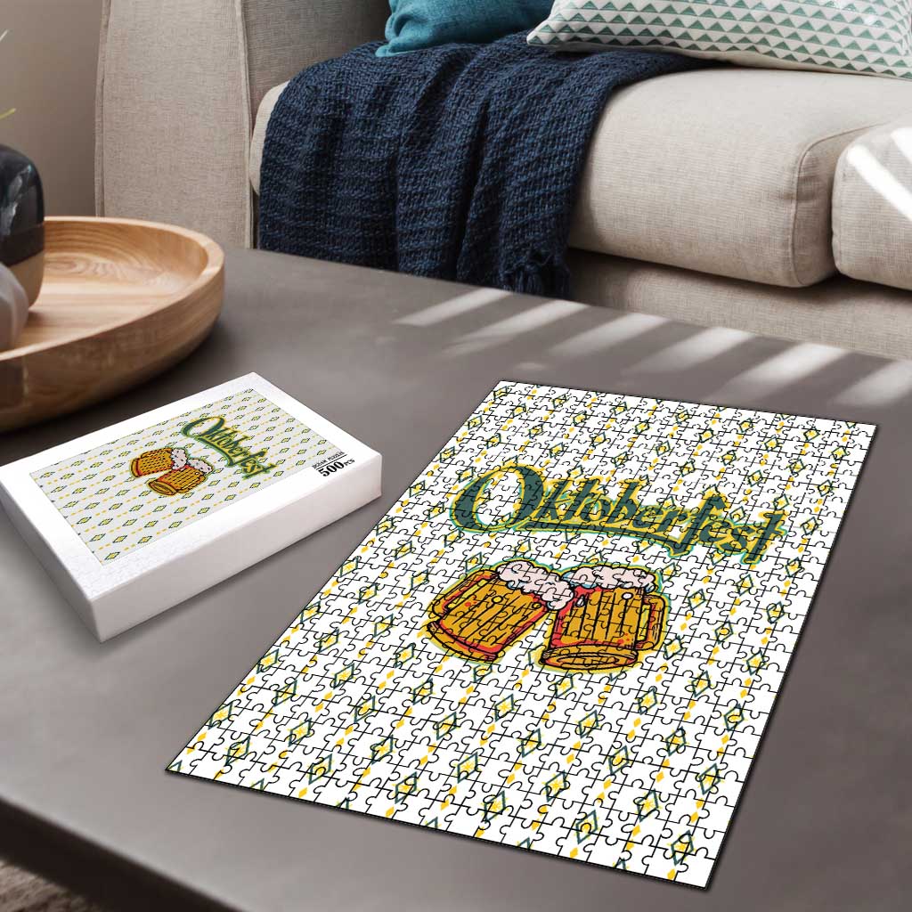 Oktoberfest Puzzle with Oktoberfest Beer Mug Illustration White Diamond - Wonder Print Shop