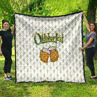 Oktoberfest Quilt with Oktoberfest Beer Mug Illustration White Diamond - Wonder Print Shop