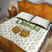 Oktoberfest Quilt Bed Set with Oktoberfest Beer Mug Illustration White Diamond - Wonder Print Shop