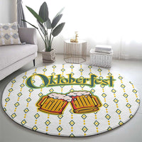 Oktoberfest Round Carpet with Oktoberfest Beer Mug Illustration White Diamond - Wonder Print Shop