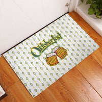 Oktoberfest Rubber Doormat with Oktoberfest Beer Mug Illustration White Diamond - Wonder Print Shop