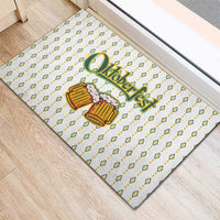 Oktoberfest Rubber Doormat with Oktoberfest Beer Mug Illustration White Diamond - Wonder Print Shop