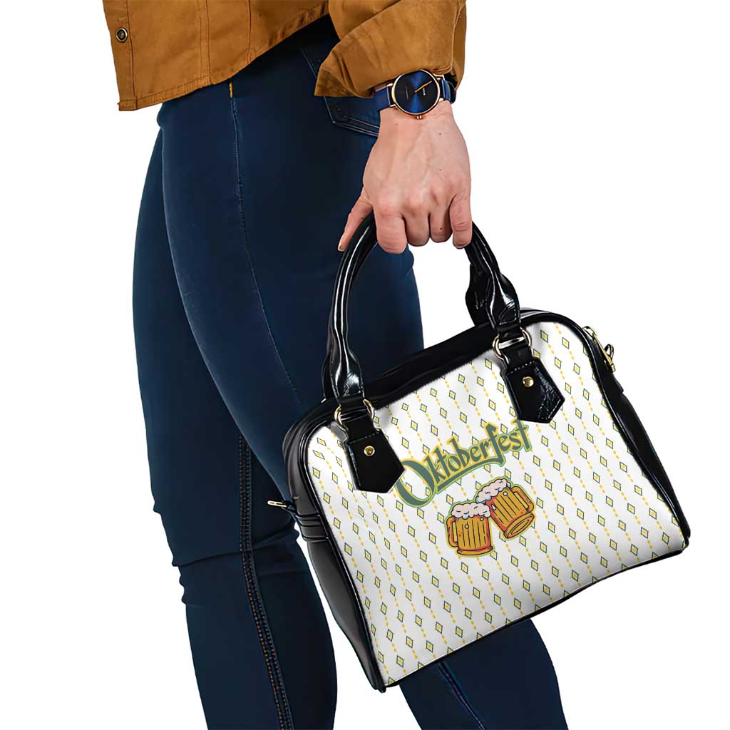 Oktoberfest Shoulder Handbag with Oktoberfest Beer Mug Illustration White Diamond - Wonder Print Shop