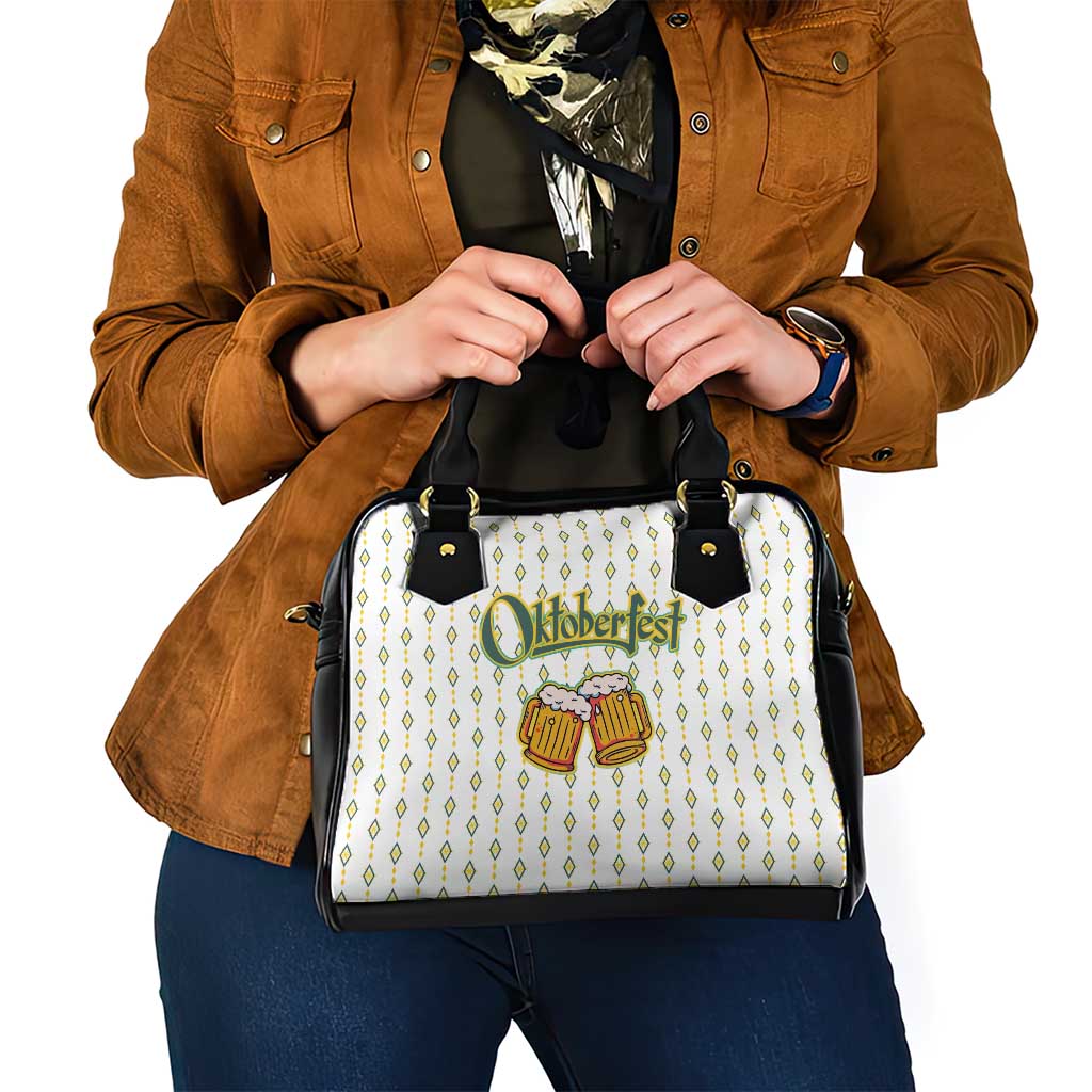 Oktoberfest Shoulder Handbag with Oktoberfest Beer Mug Illustration White Diamond - Wonder Print Shop