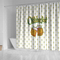 Oktoberfest Shower Curtain with Oktoberfest Beer Mug Illustration White Diamond - Wonder Print Shop
