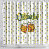 Oktoberfest Shower Curtain with Oktoberfest Beer Mug Illustration White Diamond - Wonder Print Shop