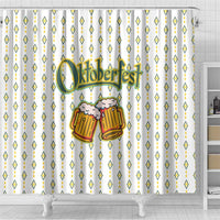 Oktoberfest Shower Curtain with Oktoberfest Beer Mug Illustration White Diamond - Wonder Print Shop