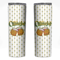 Oktoberfest Skinny Tumbler with Oktoberfest Beer Mug Illustration White Diamond - Wonder Print Shop