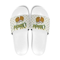Oktoberfest Slide Sandals with Oktoberfest Beer Mug Illustration White Diamond - Wonder Print Shop