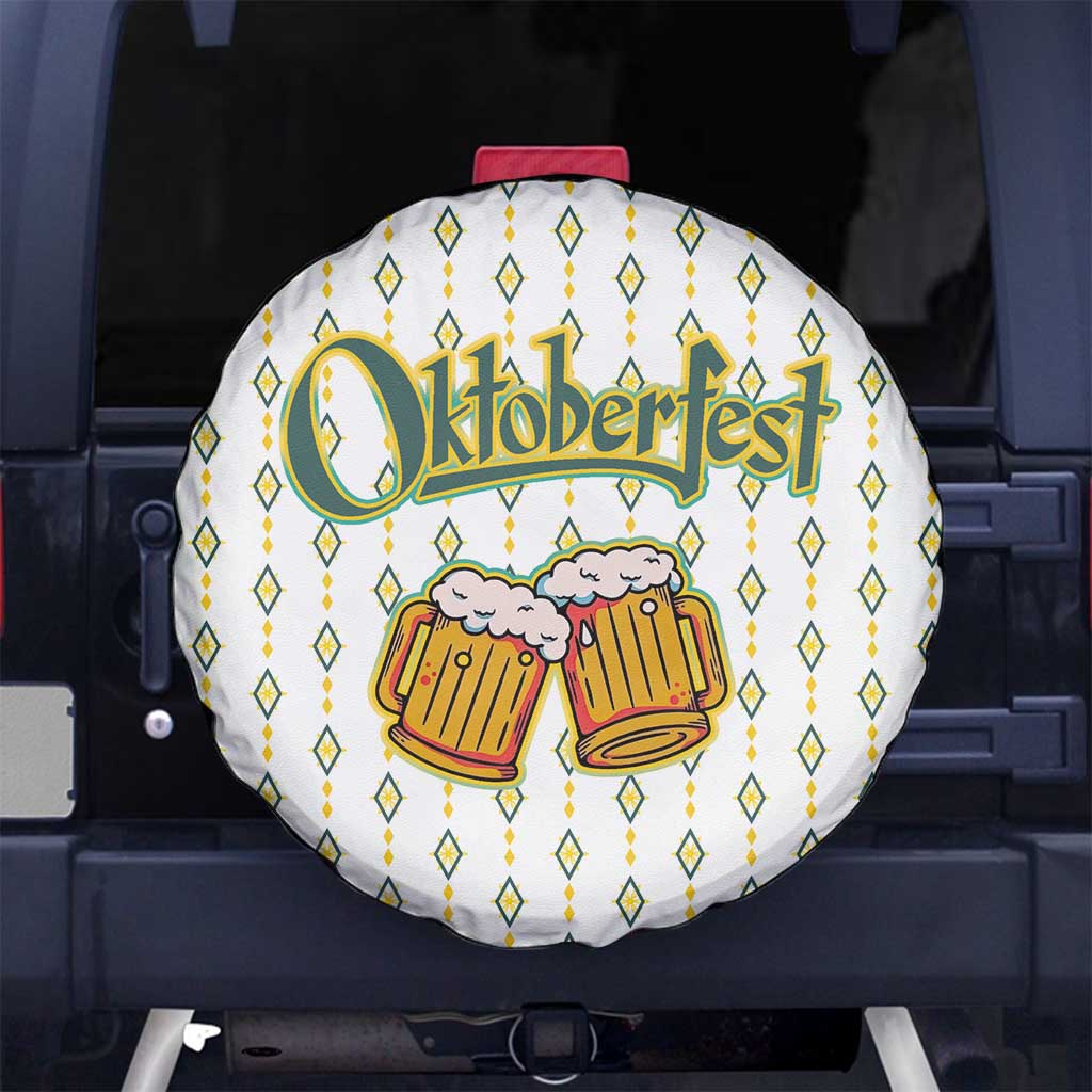 Oktoberfest Spare Tire Cover with Oktoberfest Beer Mug Illustration White Diamond - Wonder Print Shop