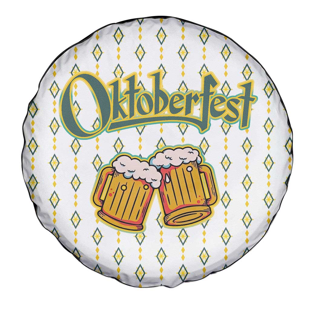 Oktoberfest Spare Tire Cover with Oktoberfest Beer Mug Illustration White Diamond - Wonder Print Shop