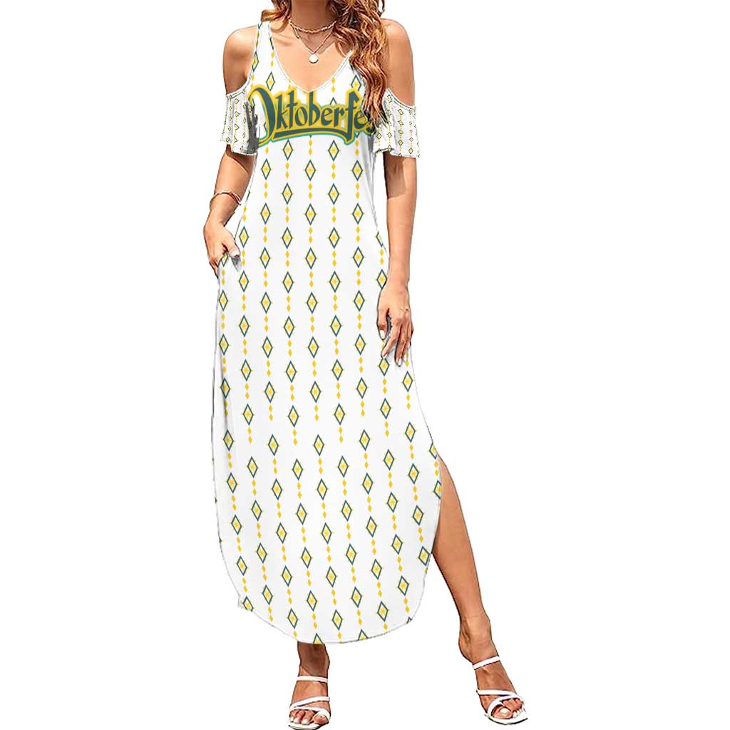 Oktoberfest Summer Maxi Dress with Oktoberfest Beer Mug Illustration White Diamond - Wonder Print Shop