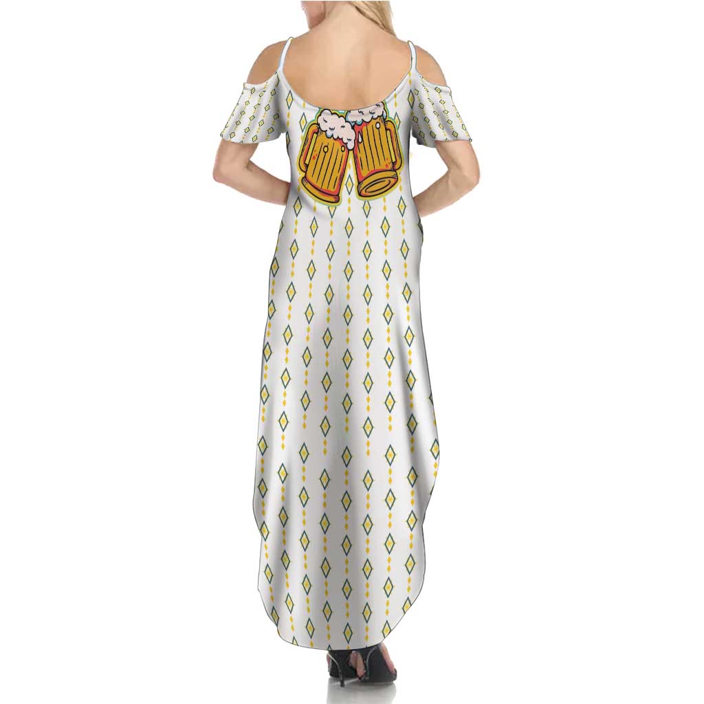 Oktoberfest Summer Maxi Dress with Oktoberfest Beer Mug Illustration White Diamond - Wonder Print Shop