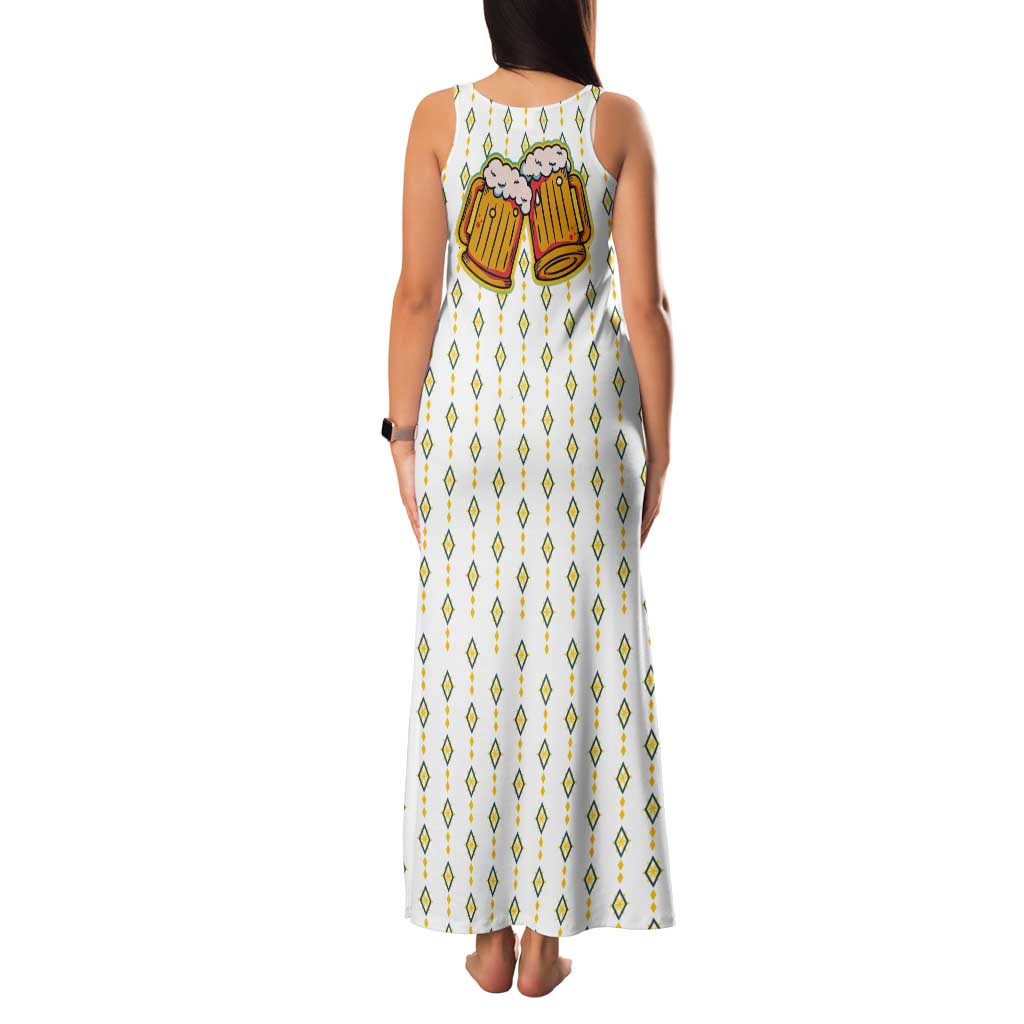 Oktoberfest Tank Maxi Dress with Oktoberfest Beer Mug Illustration White Diamond - Wonder Print Shop