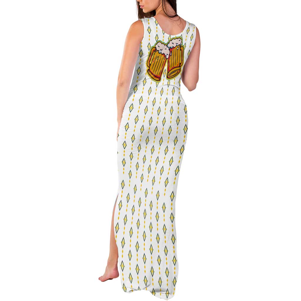Oktoberfest Tank Maxi Dress with Oktoberfest Beer Mug Illustration White Diamond - Wonder Print Shop