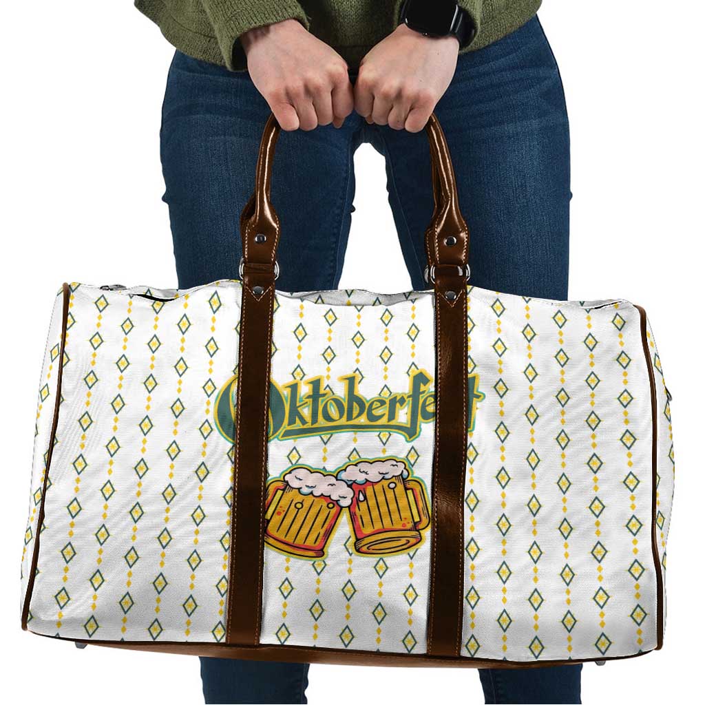 Oktoberfest Travel Bag with Oktoberfest Beer Mug Illustration White Diamond - Wonder Print Shop