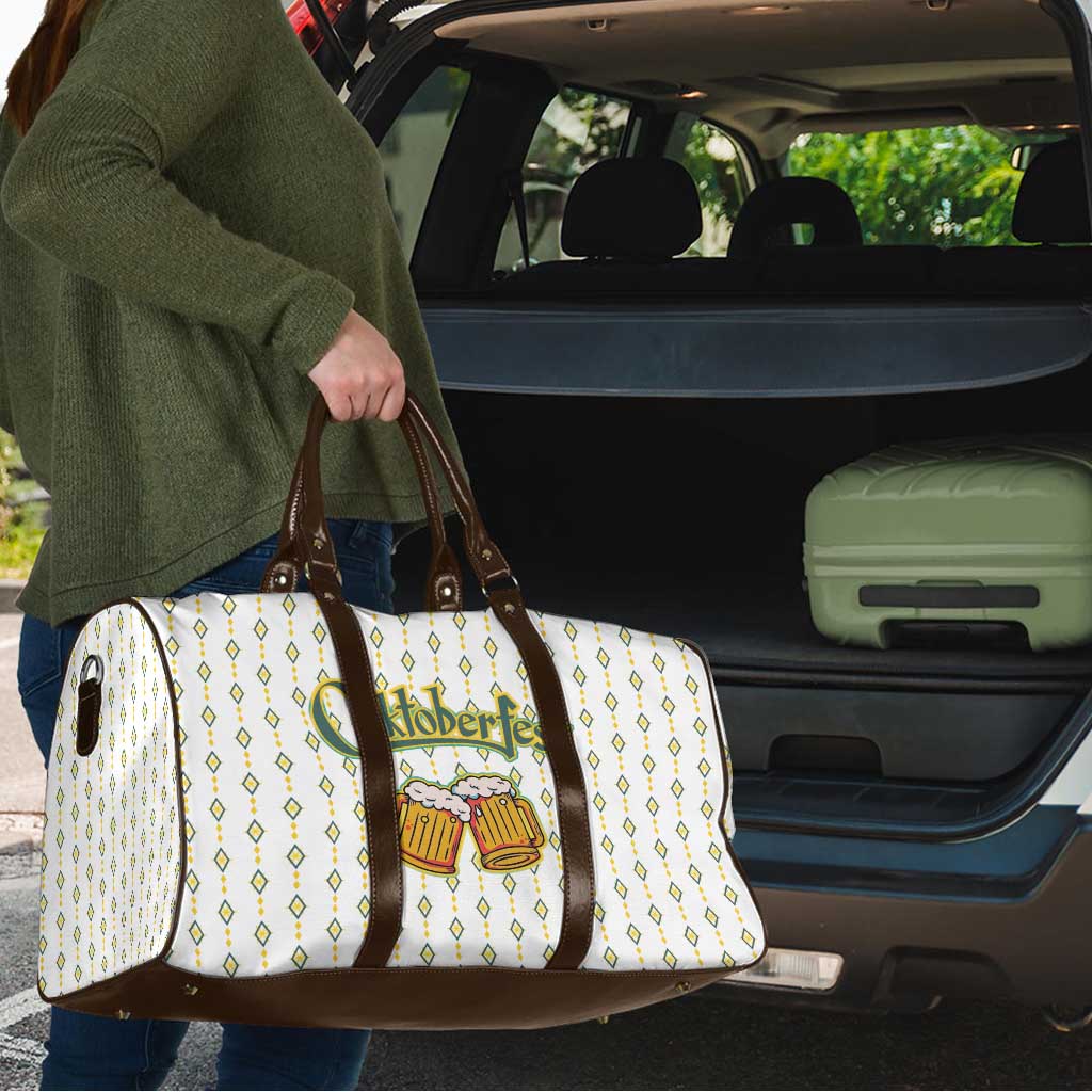 Oktoberfest Travel Bag with Oktoberfest Beer Mug Illustration White Diamond - Wonder Print Shop