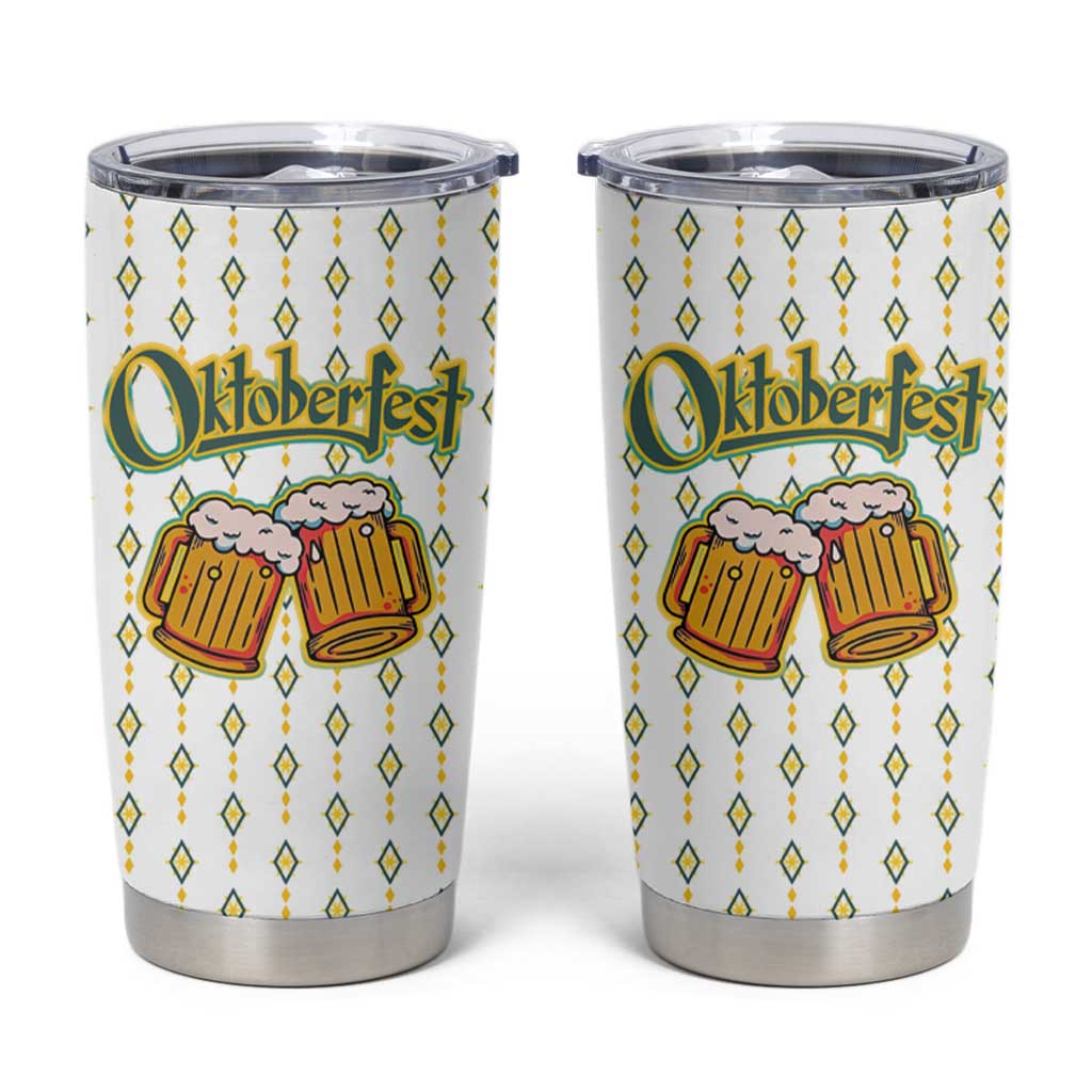 Oktoberfest Tumbler Cup with Oktoberfest Beer Mug Illustration White Diamond - Wonder Print Shop