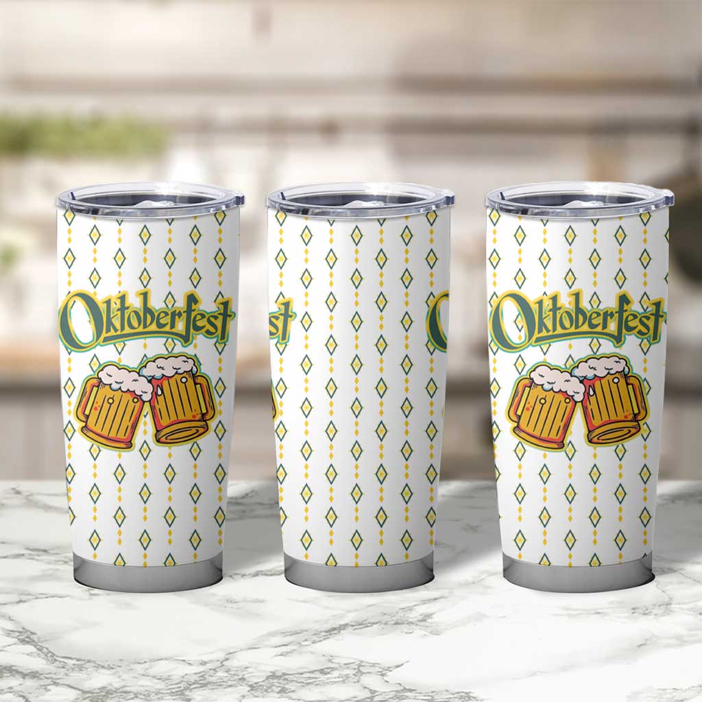 Oktoberfest Tumbler Cup with Oktoberfest Beer Mug Illustration White Diamond - Wonder Print Shop