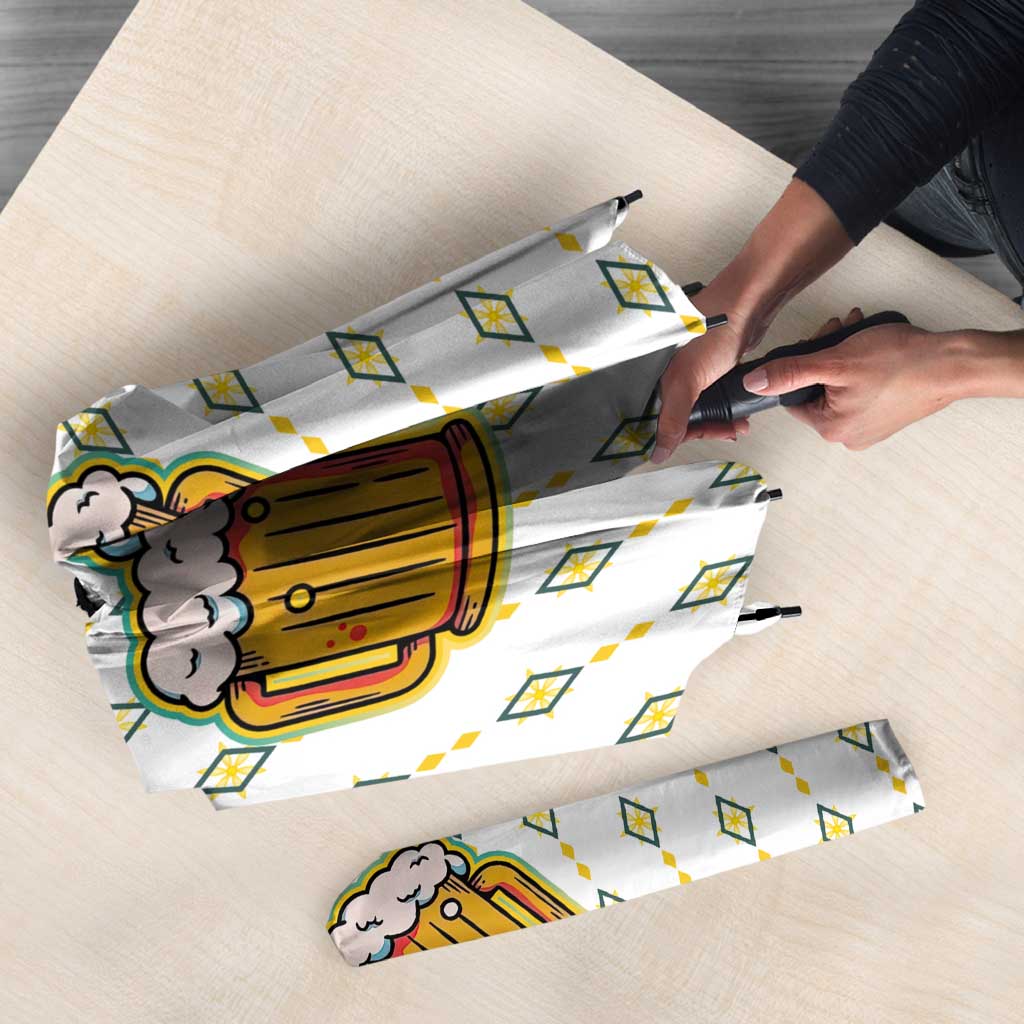Oktoberfest Umbrella with Oktoberfest Beer Mug Illustration White Diamond - Wonder Print Shop