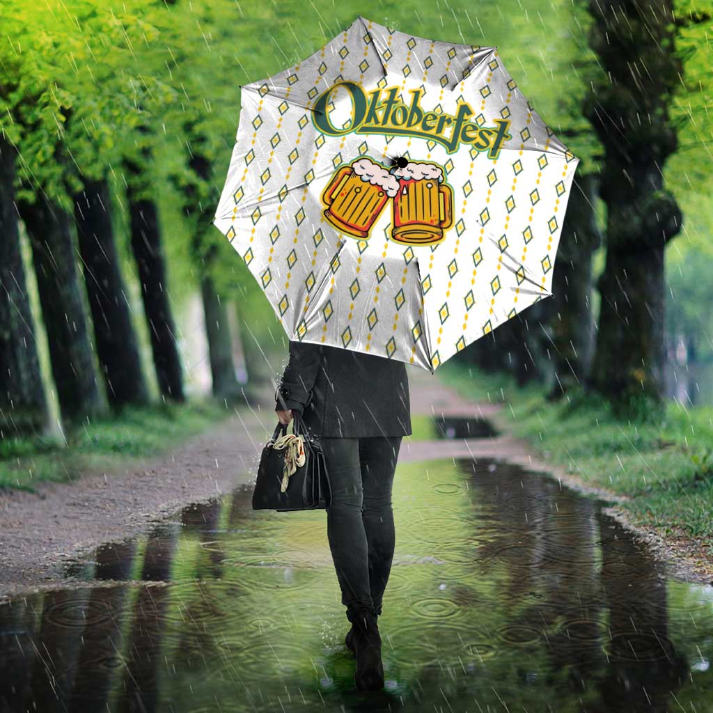 Oktoberfest Umbrella with Oktoberfest Beer Mug Illustration White Diamond - Wonder Print Shop