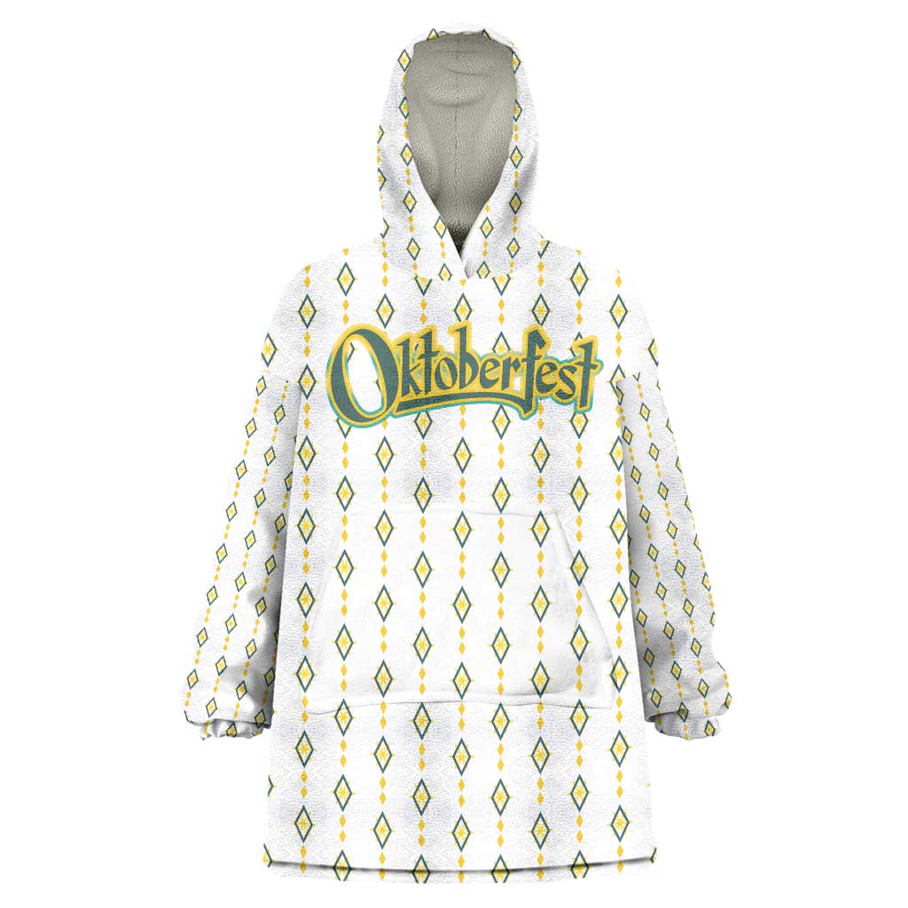 Oktoberfest Wearable Blanket Hoodie with Oktoberfest Beer Mug Illustration White Diamond - Wonder Print Shop