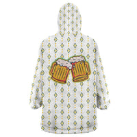 Oktoberfest Wearable Blanket Hoodie with Oktoberfest Beer Mug Illustration White Diamond - Wonder Print Shop