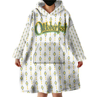 Oktoberfest Wearable Blanket Hoodie with Oktoberfest Beer Mug Illustration White Diamond - Wonder Print Shop