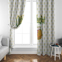 Oktoberfest Window Curtain with Oktoberfest Beer Mug Illustration White Diamond - Wonder Print Shop