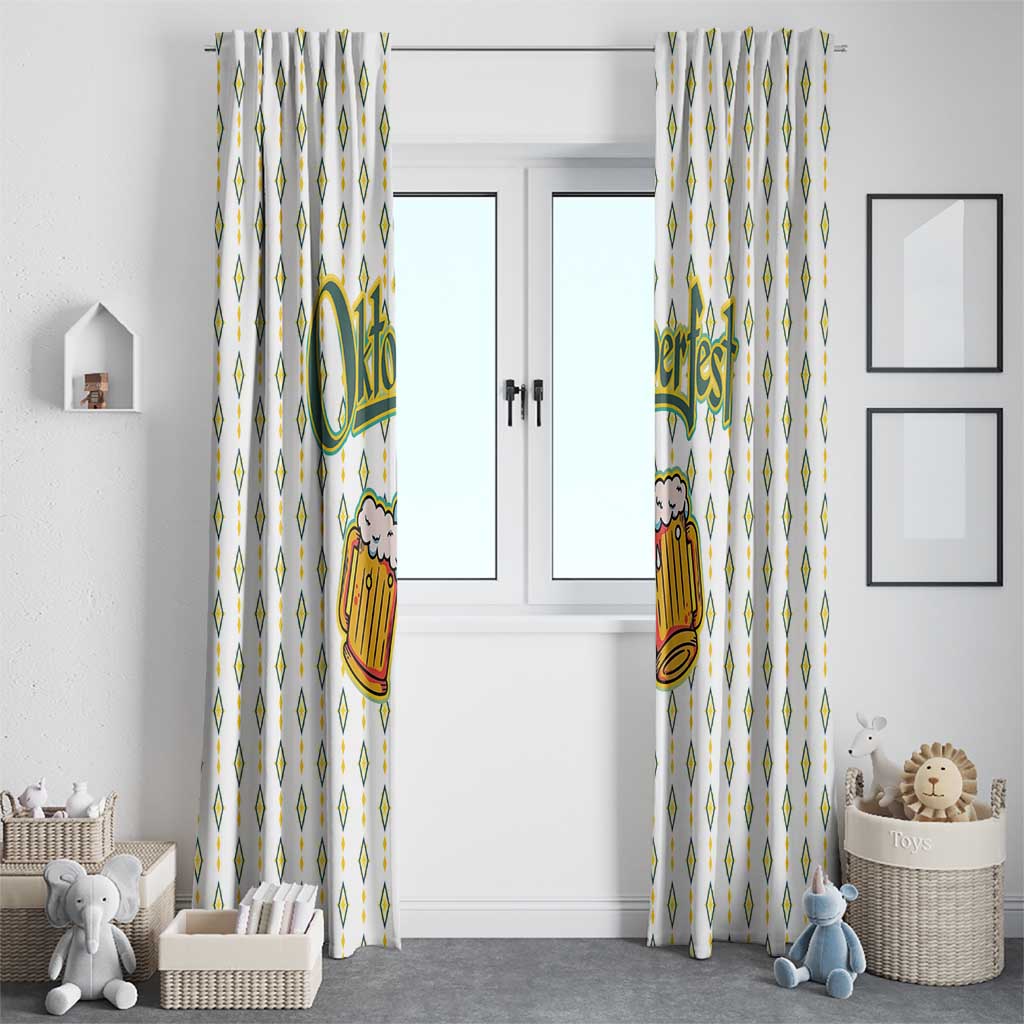 Oktoberfest Window Curtain with Oktoberfest Beer Mug Illustration White Diamond - Wonder Print Shop