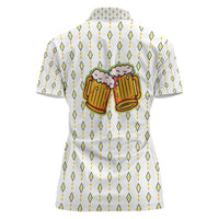 Oktoberfest Women Polo Shirt with Oktoberfest Beer Mug Illustration White Diamond - Wonder Print Shop