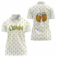 Oktoberfest Women Polo Shirt with Oktoberfest Beer Mug Illustration White Diamond - Wonder Print Shop